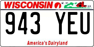 WI license plate 943YEU