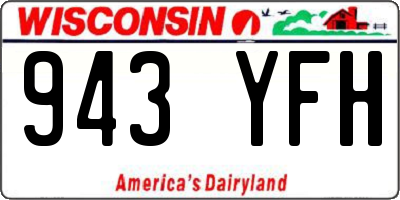 WI license plate 943YFH