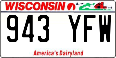 WI license plate 943YFW