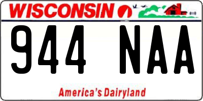 WI license plate 944NAA