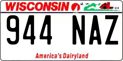 WI license plate 944NAZ