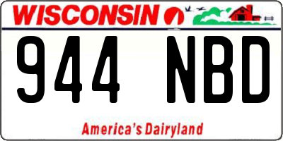 WI license plate 944NBD