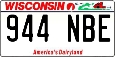 WI license plate 944NBE