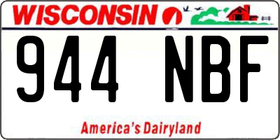 WI license plate 944NBF