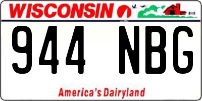WI license plate 944NBG