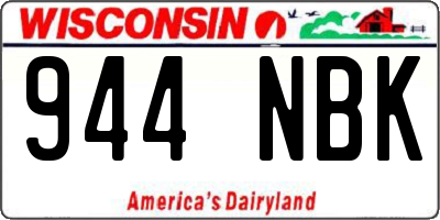 WI license plate 944NBK