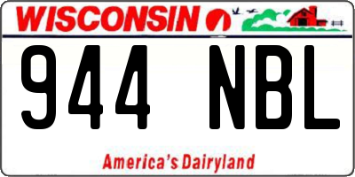 WI license plate 944NBL