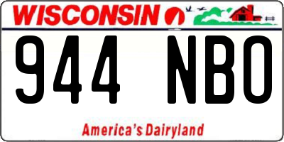 WI license plate 944NBO
