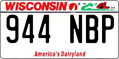 WI license plate 944NBP