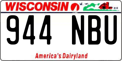 WI license plate 944NBU