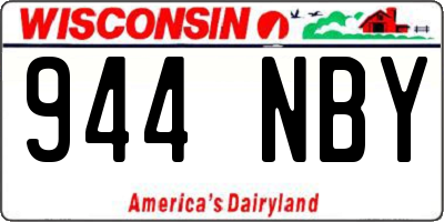 WI license plate 944NBY