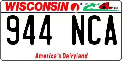 WI license plate 944NCA