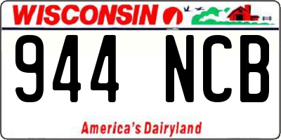 WI license plate 944NCB