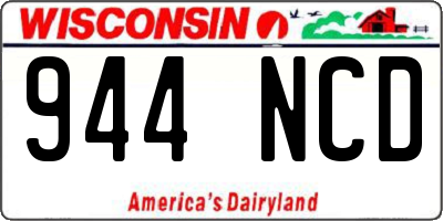 WI license plate 944NCD