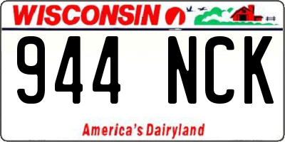 WI license plate 944NCK