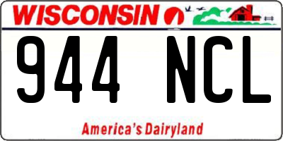 WI license plate 944NCL