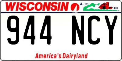 WI license plate 944NCY
