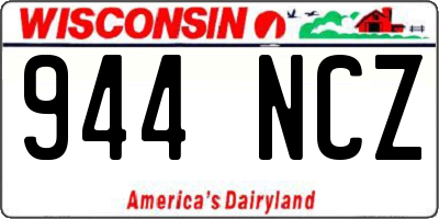 WI license plate 944NCZ