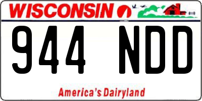 WI license plate 944NDD