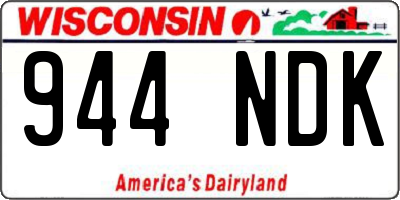 WI license plate 944NDK