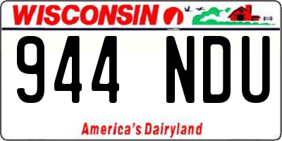 WI license plate 944NDU