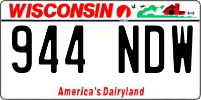 WI license plate 944NDW