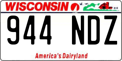 WI license plate 944NDZ