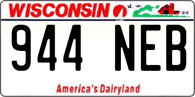 WI license plate 944NEB