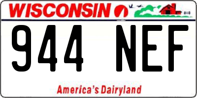 WI license plate 944NEF