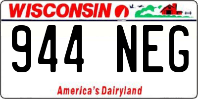 WI license plate 944NEG