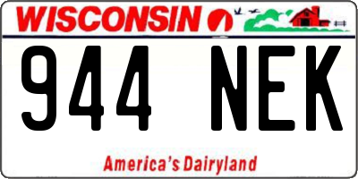 WI license plate 944NEK