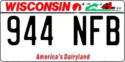 WI license plate 944NFB