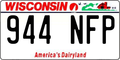 WI license plate 944NFP