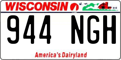 WI license plate 944NGH