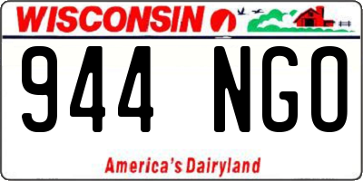 WI license plate 944NGO