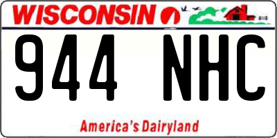WI license plate 944NHC