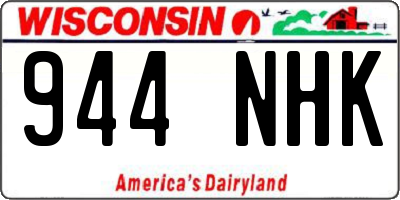 WI license plate 944NHK