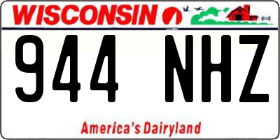 WI license plate 944NHZ