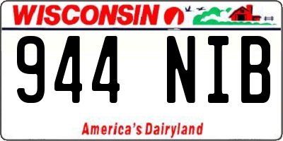 WI license plate 944NIB