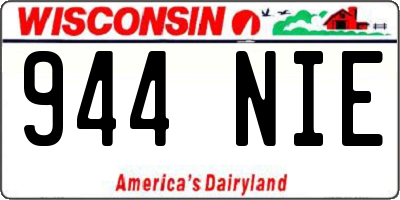 WI license plate 944NIE