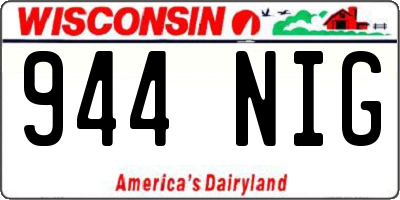 WI license plate 944NIG