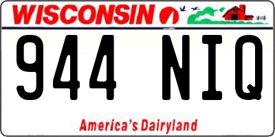 WI license plate 944NIQ