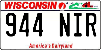 WI license plate 944NIR