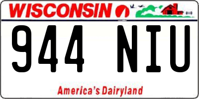 WI license plate 944NIU
