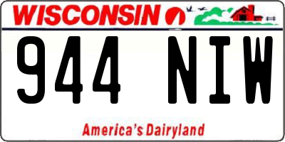 WI license plate 944NIW