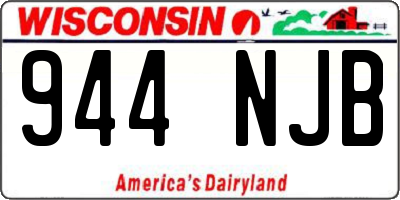 WI license plate 944NJB