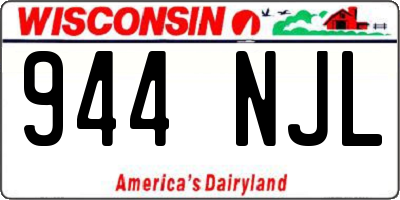 WI license plate 944NJL