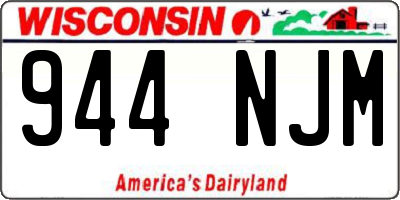 WI license plate 944NJM