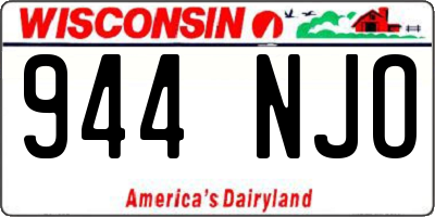 WI license plate 944NJO