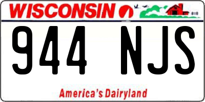 WI license plate 944NJS